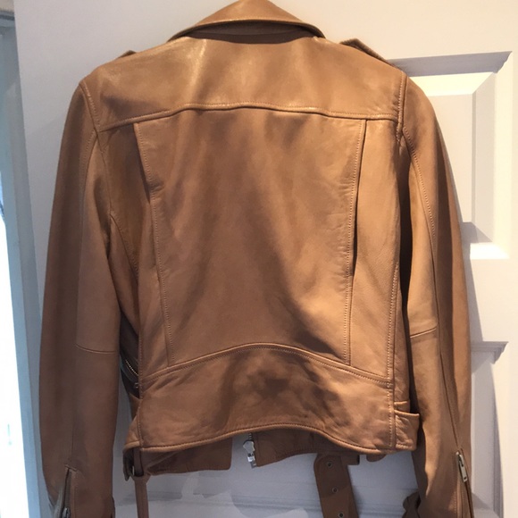 Gap Tan colour genuine leather moto jacket - Picture 2 of 2